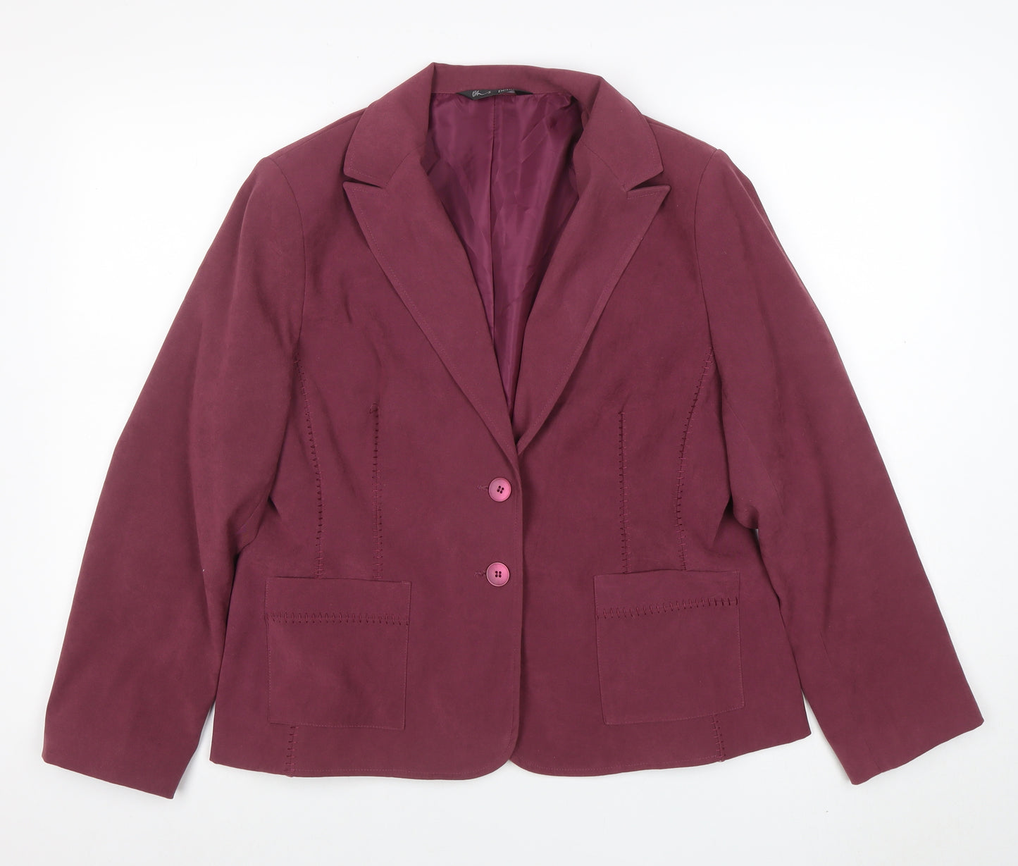 BHS Women’s Purple Tailored Blazer Size 18 Single-Breasted Jacket