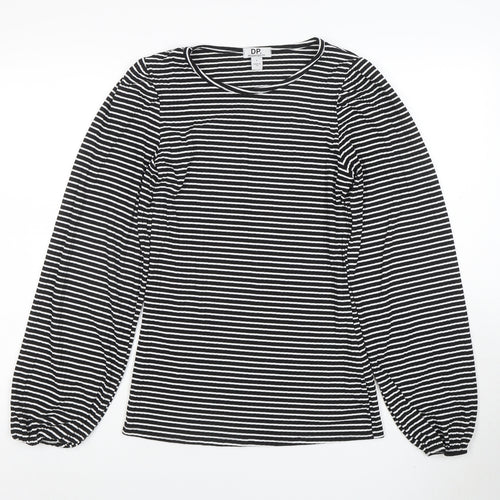 Dorothy Perkins Women’s Black Striped Long Sleeve Puff T-Shirt Size S