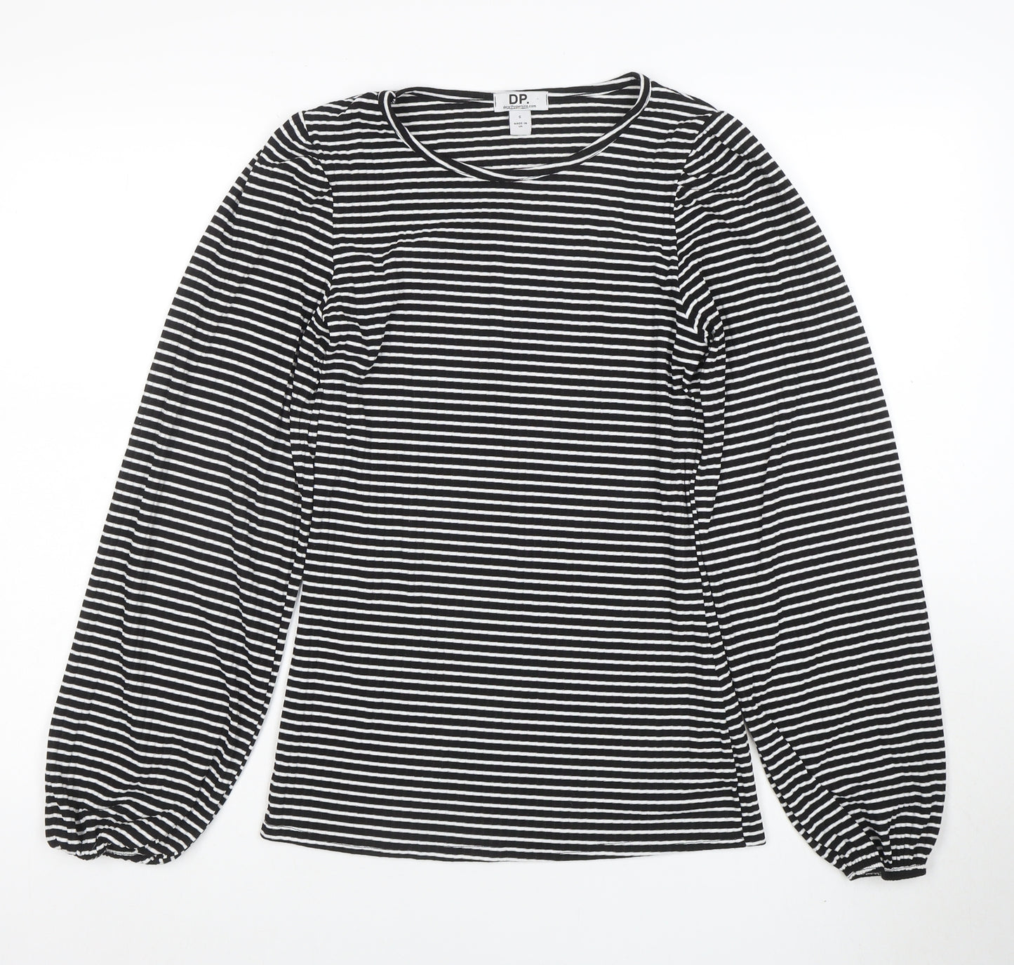 Dorothy Perkins Women’s Black Striped Long Sleeve Puff T-Shirt Size S