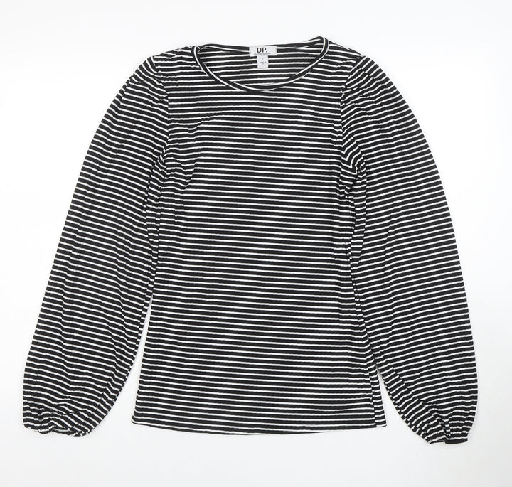 Dorothy Perkins Women’s Black Striped Long Sleeve Puff T-Shirt Size S