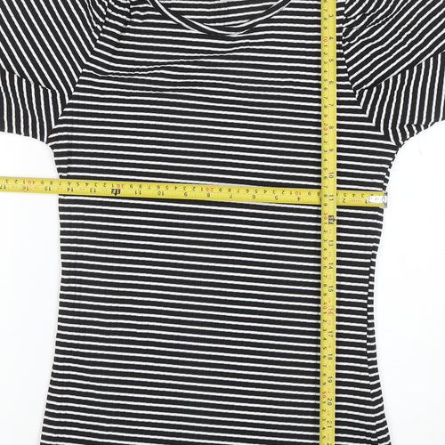 Dorothy Perkins Women’s Black Striped Long Sleeve Puff T-Shirt Size S