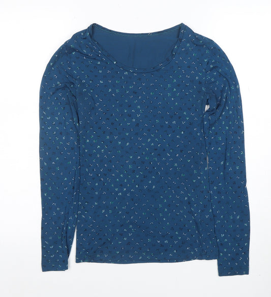Heatgen Women’s Blue Floral Long Sleeve Jersey Top Size 12
