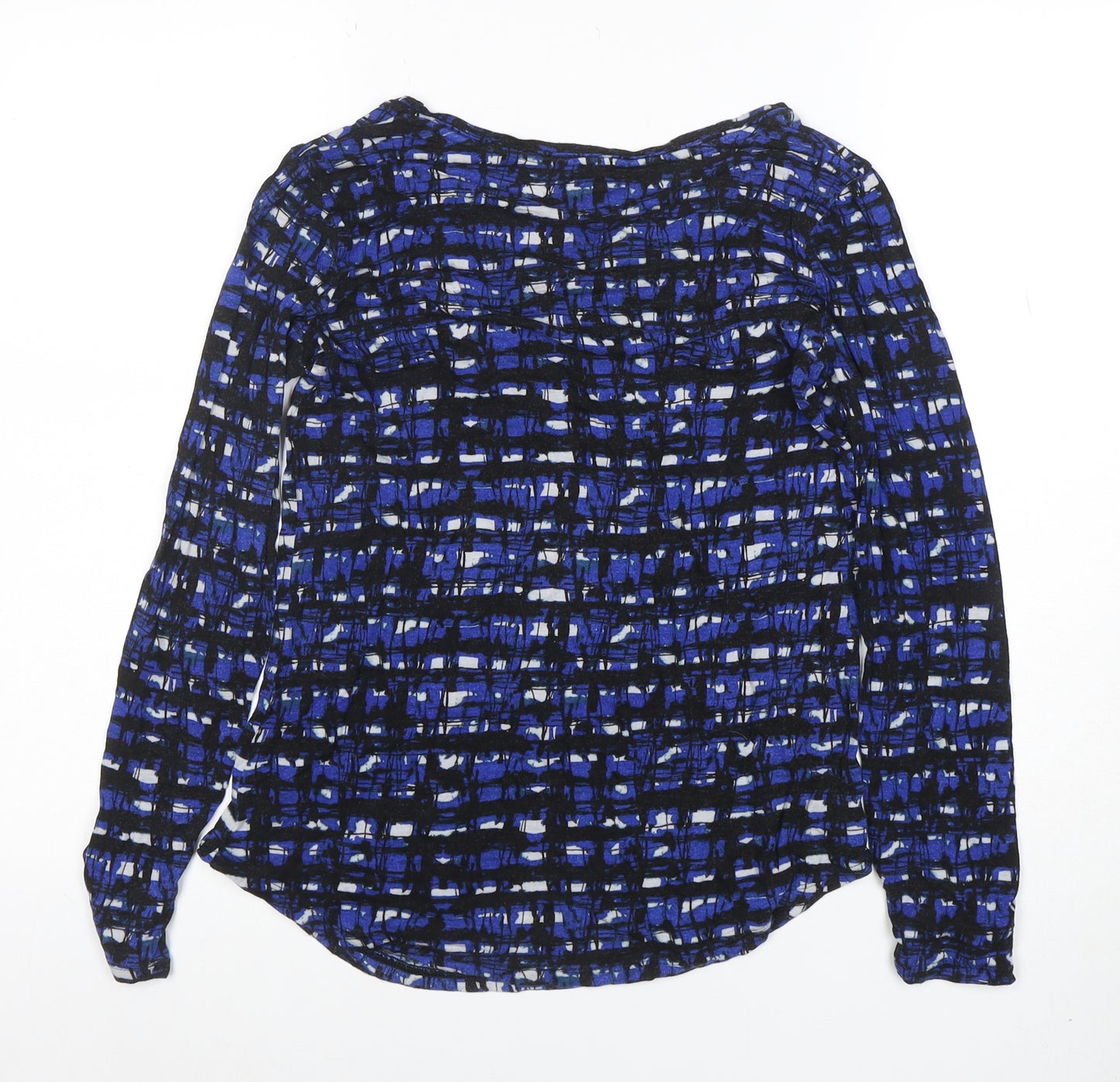 Simply Vera Vera Wang Women's Blue Geometric Long Sleeve Jersey Top Size S