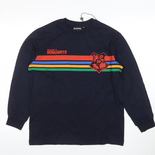 Harry Potter Boys Navy Long Sleeve Hogwarts T-Shirt 11-12 Years Cotton