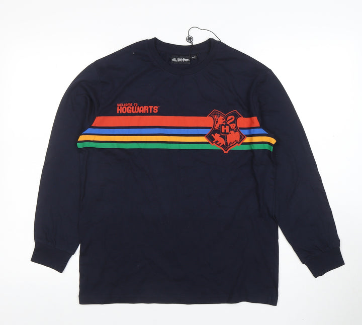 Harry Potter Boys Navy Long Sleeve Hogwarts T-Shirt 11-12 Years Cotton