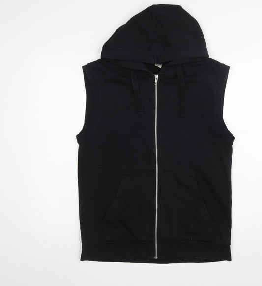 H&M Divided Men's Black Sleeveless Full Zip Hoodie Vest M