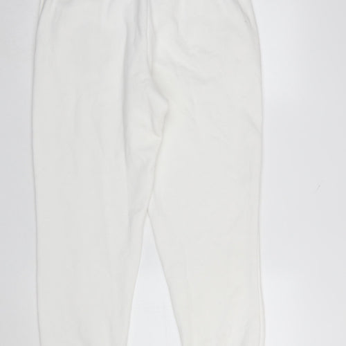 Dunnes Women’s White Jogger Trousers Size M Elastic Waist Pockets