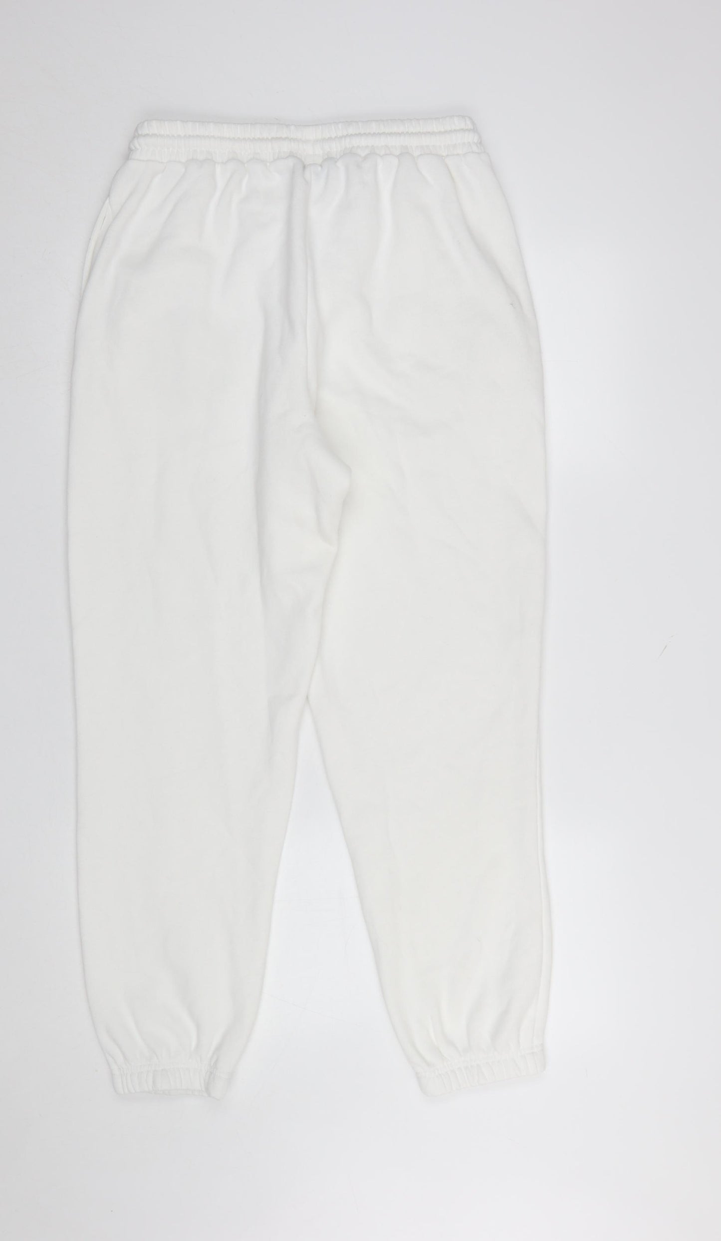 Dunnes Women’s White Jogger Trousers Size M Elastic Waist Pockets