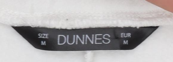 Dunnes Women’s White Jogger Trousers Size M Elastic Waist Pockets
