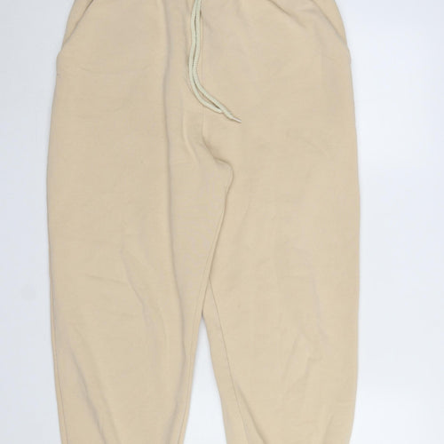 ASOS Design Women’s Beige Jogger Trousers Size 12 Cotton Fleece