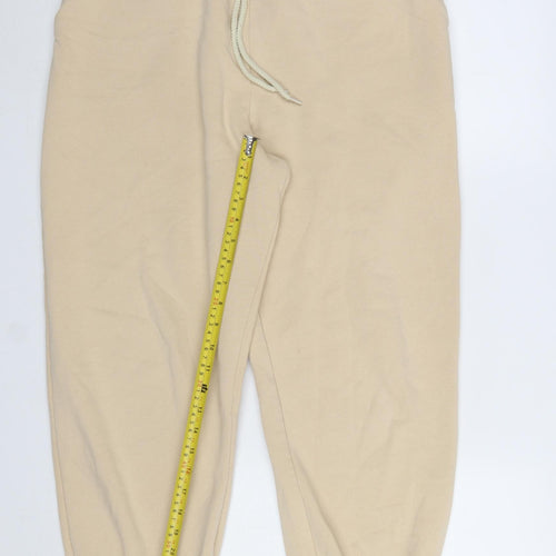 ASOS Design Women’s Beige Jogger Trousers Size 12 Cotton Fleece