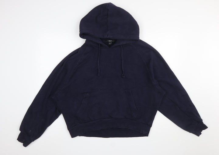 Marks & Spencer Navy Blue Cotton Blend Women's Pullover Hoodie Size 12 M