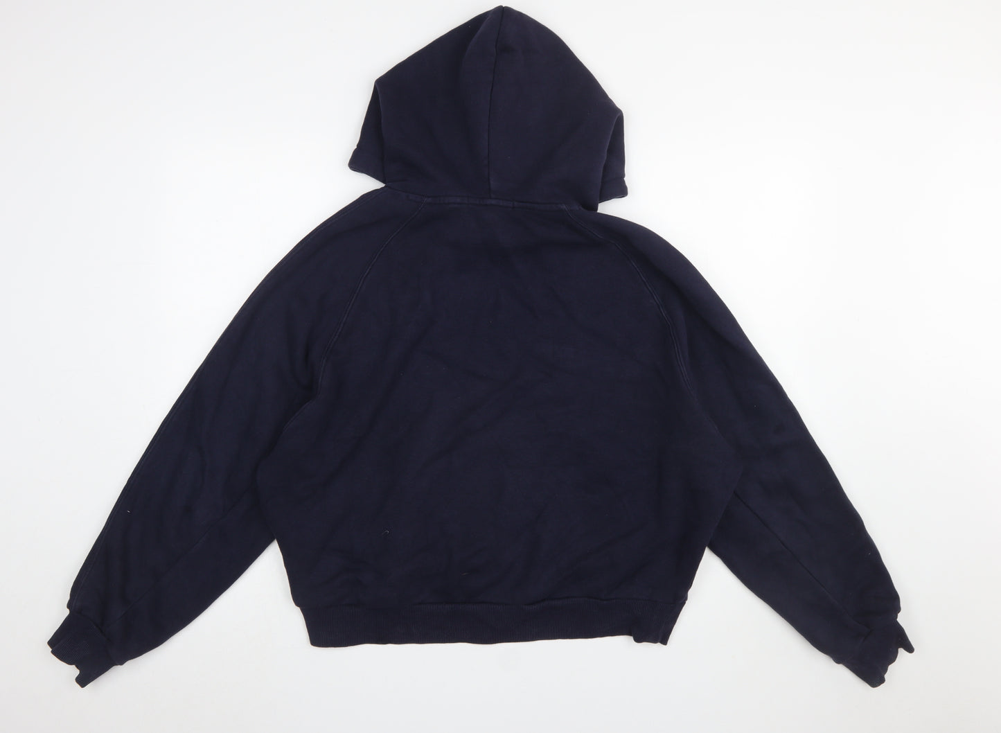 Marks & Spencer Navy Blue Cotton Blend Women's Pullover Hoodie Size 12 M