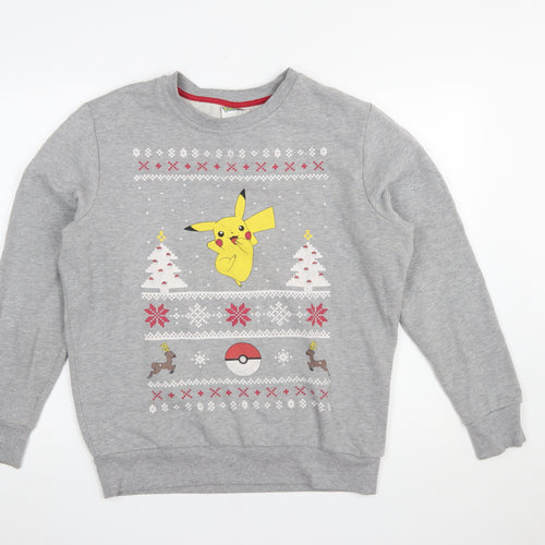 Pokémon Women’s Grey Pikachu Christmas Sweatshirt Size L