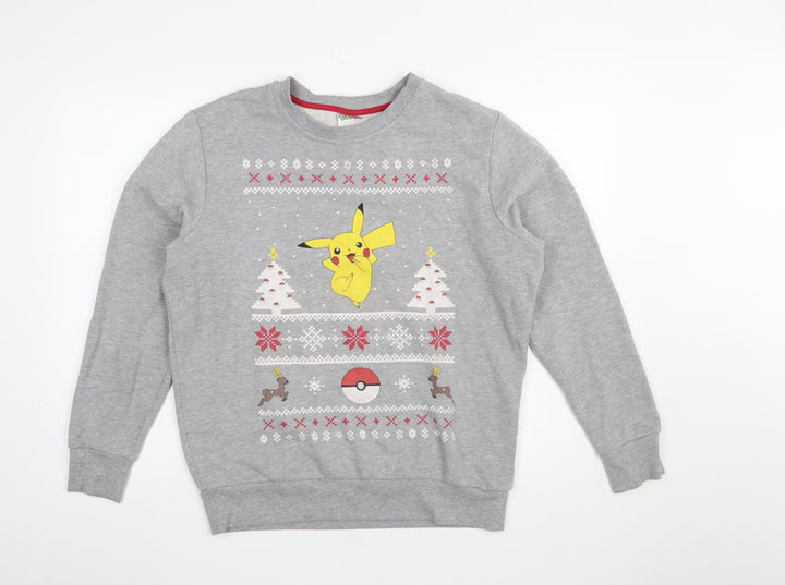 Pokémon Women’s Grey Pikachu Christmas Sweatshirt Size L