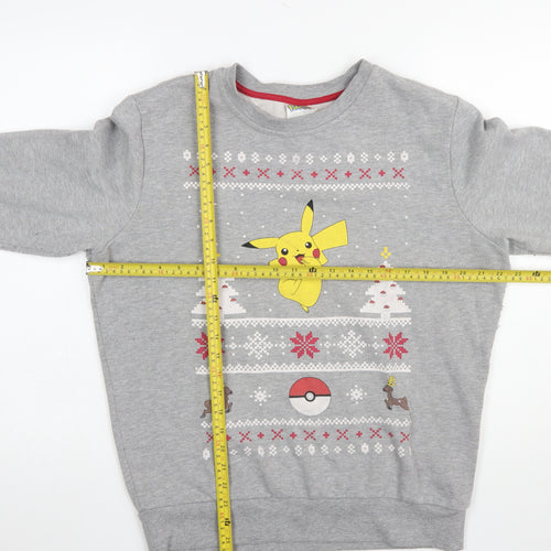 Pokémon Women’s Grey Pikachu Christmas Sweatshirt Size L