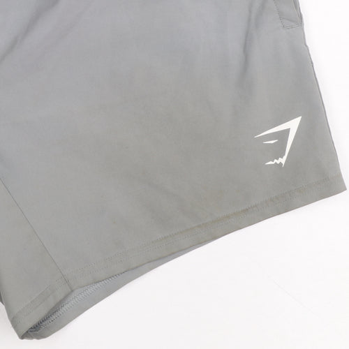 Gymshark Womens Grey XS Athletic Running Shorts Quick Dry Polyester