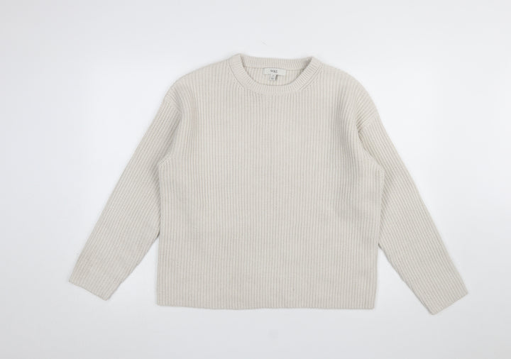 Marks and Spencer Women's Beige Cotton Knit Jumper Size M