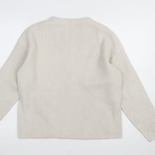 Marks and Spencer Women's Beige Cotton Knit Jumper Size M