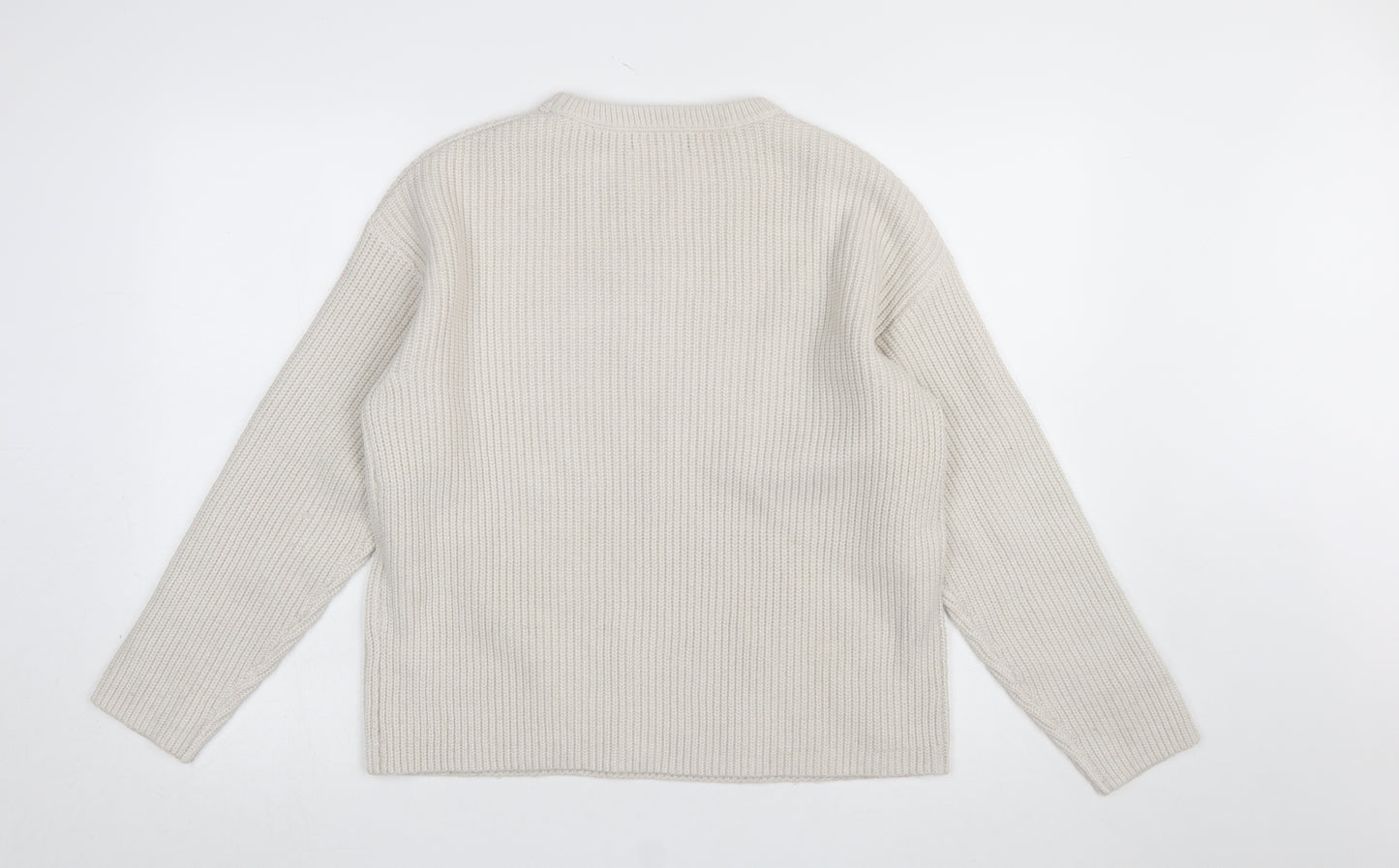 Marks and Spencer Women's Beige Cotton Knit Jumper Size M