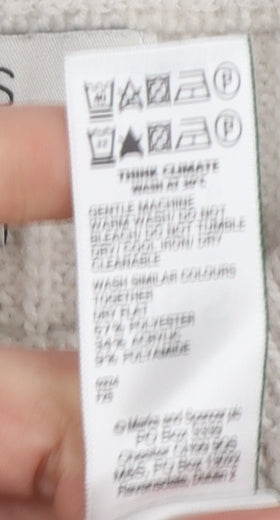 Marks and Spencer Women's Beige Cotton Knit Jumper Size M