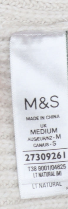 Marks and Spencer Women's Beige Cotton Knit Jumper Size M