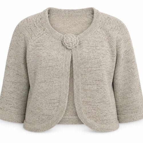 BHS Womens Beige Knit Cardigan Size 18 Round Neck 3/4 Sleeve