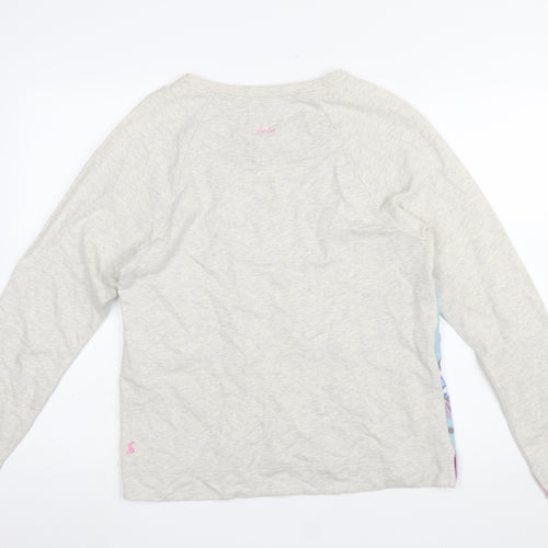 Joules Women Blue Floral Long Sleeve Pullover Sweatshirt UK 14
