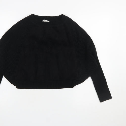 SELECTED Womens Black Wool Blend Dolman Sleeve Pullover Jumper M