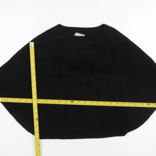 SELECTED Womens Black Wool Blend Dolman Sleeve Pullover Jumper M
