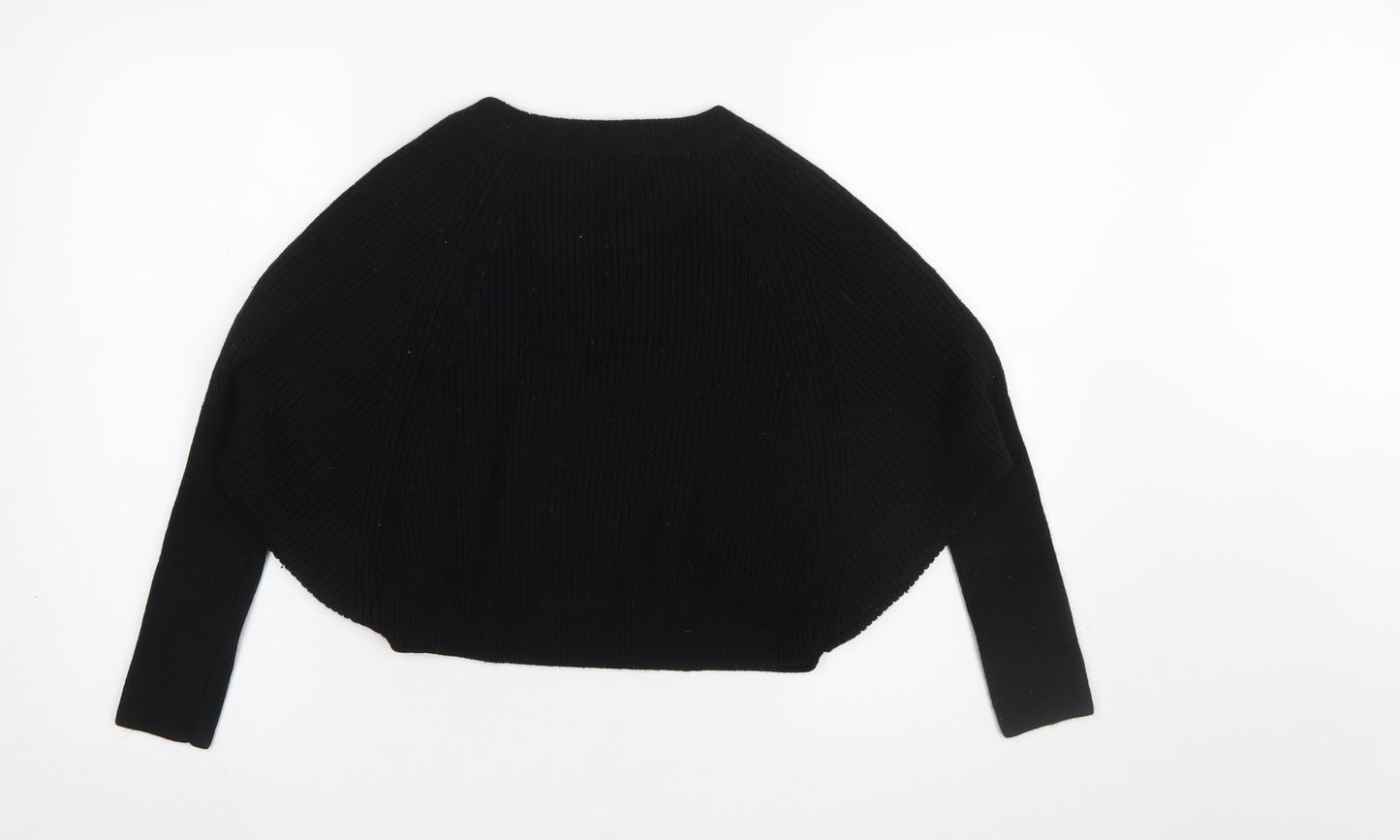 SELECTED Womens Black Wool Blend Dolman Sleeve Pullover Jumper M