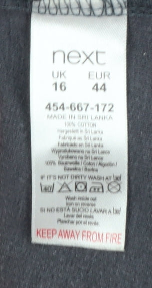 Next Women Grey Floral Cotton Pullover Sweatshirt UK 16