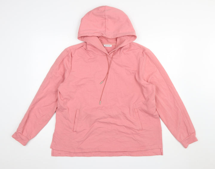 Damart Women’s Pink Pullover Hoodie L 18/20 Cotton Blend