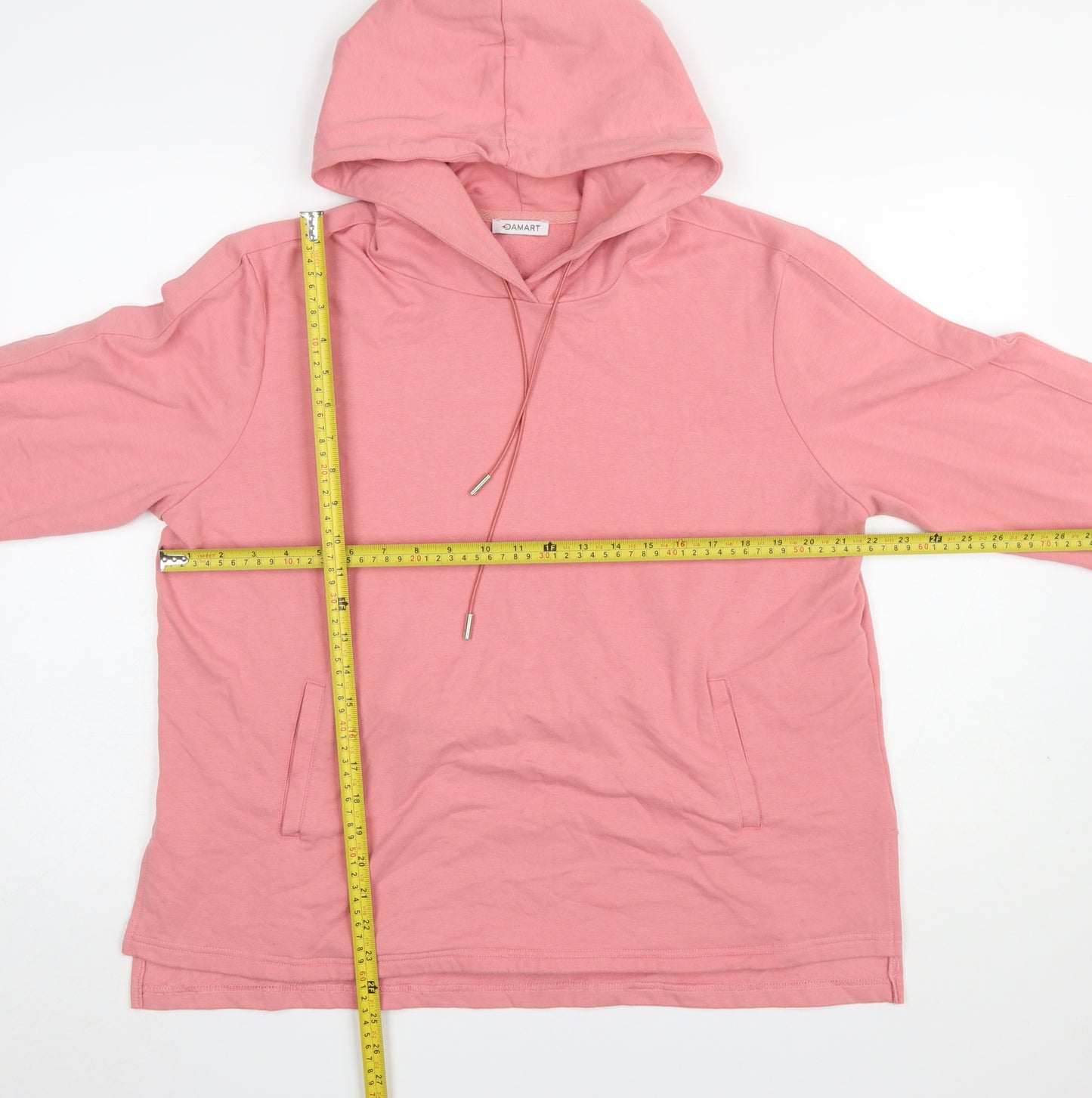 Damart Women’s Pink Pullover Hoodie L 18/20 Cotton Blend