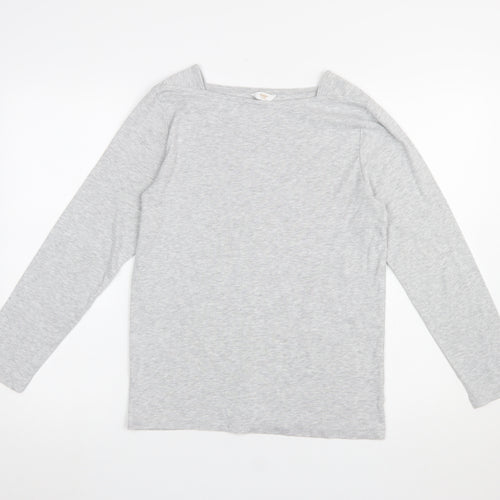 Cotton Traders Womens Grey Long Sleeve Basic Jersey T-Shirt Size 14