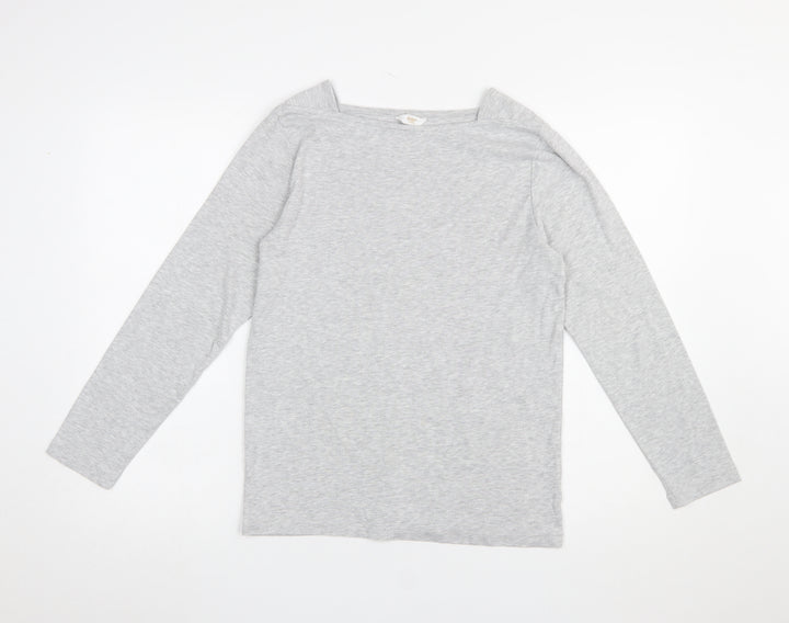Cotton Traders Womens Grey Long Sleeve Basic Jersey T-Shirt Size 14
