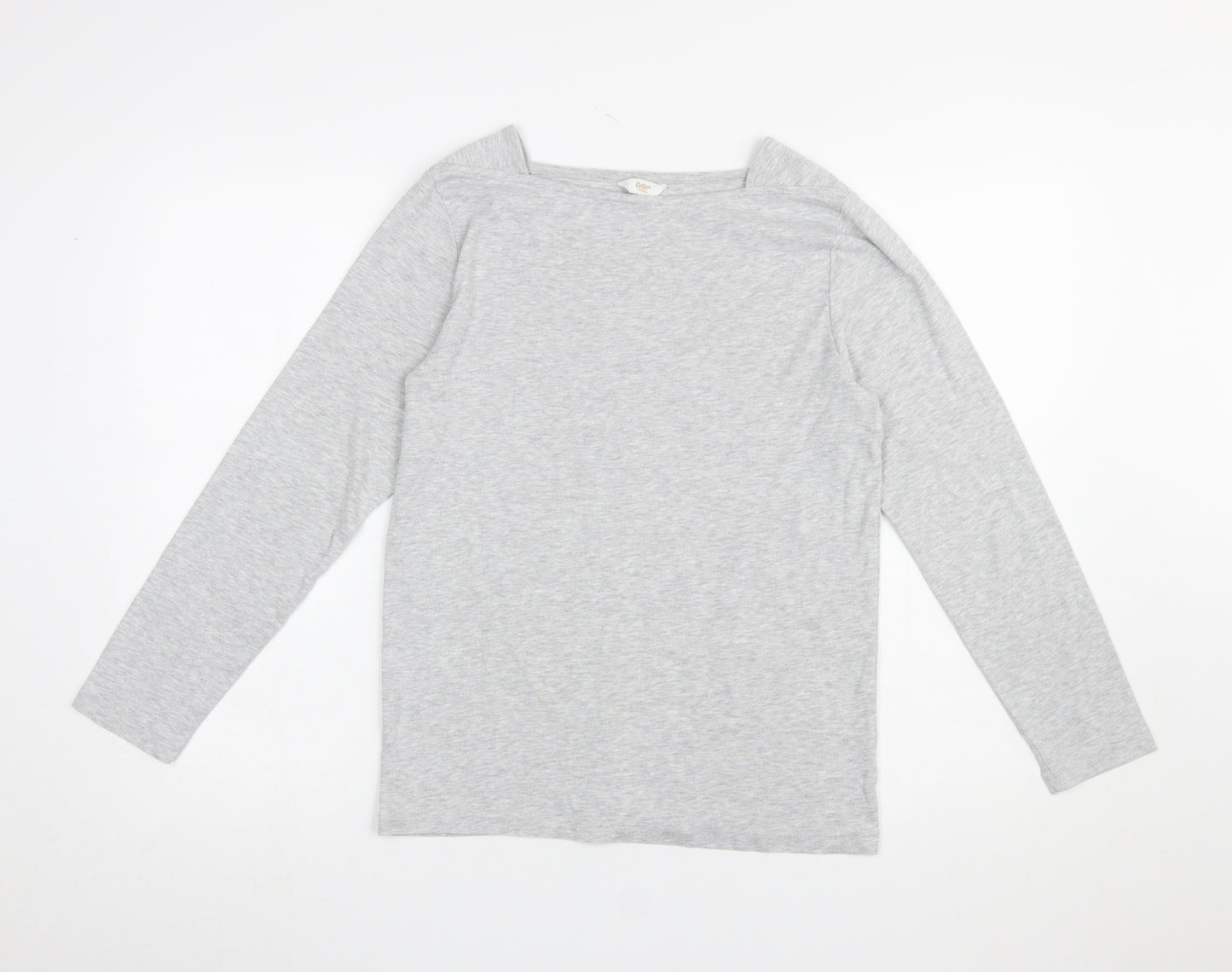 Cotton Traders Womens Grey Long Sleeve Basic Jersey T-Shirt Size 14