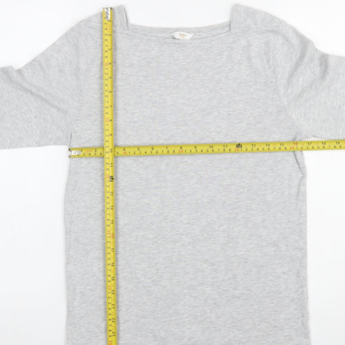 Cotton Traders Womens Grey Long Sleeve Basic Jersey T-Shirt Size 14