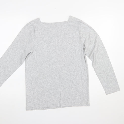 Cotton Traders Womens Grey Long Sleeve Basic Jersey T-Shirt Size 14