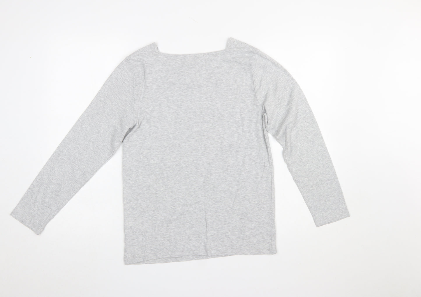 Cotton Traders Womens Grey Long Sleeve Basic Jersey T-Shirt Size 14