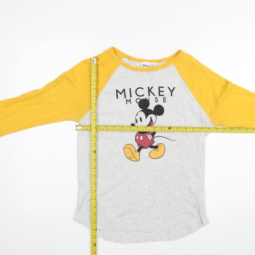Disney Womens Grey Mickey Mouse 3/4 Sleeve Nightshirt L