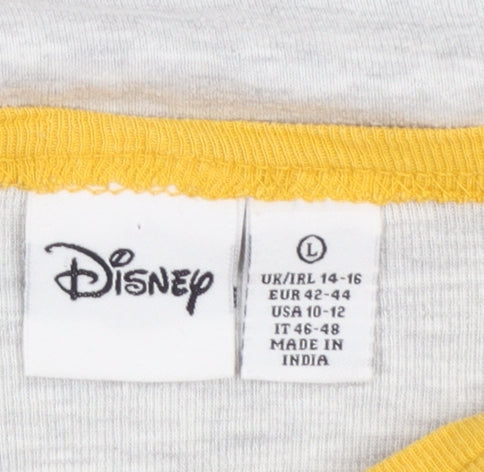 Disney Womens Grey Mickey Mouse 3/4 Sleeve Nightshirt L