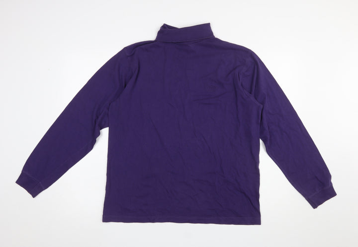 Cotton Traders Men’s Purple Roll Neck Long Sleeve T-Shirt M Regular Fit
