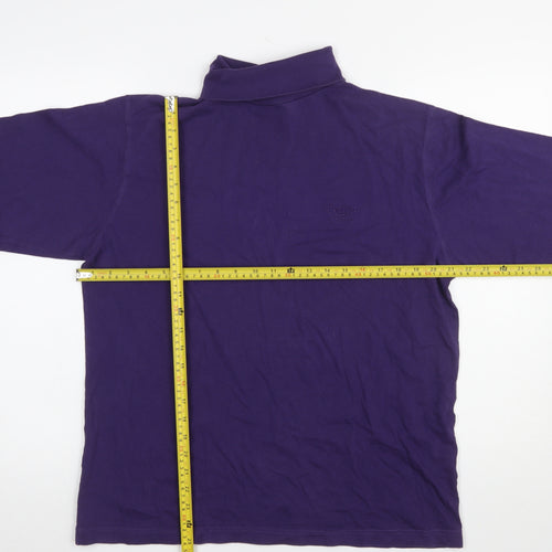 Cotton Traders Men’s Purple Roll Neck Long Sleeve T-Shirt M Regular Fit