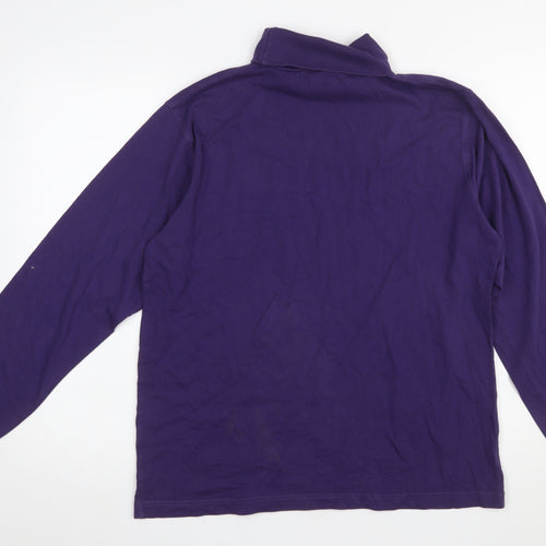 Cotton Traders Men’s Purple Roll Neck Long Sleeve T-Shirt M Regular Fit