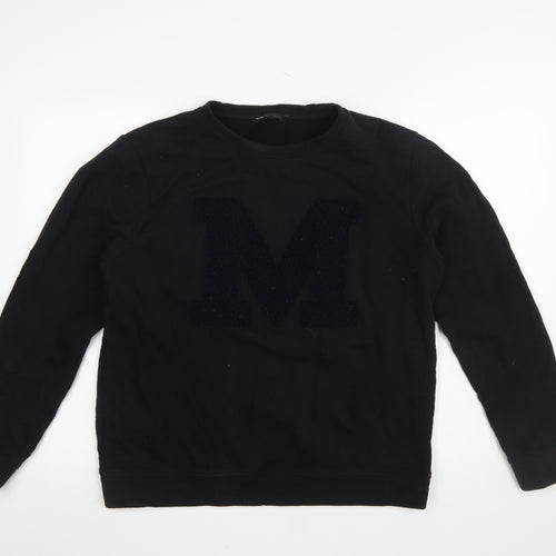 Moss Copenhagen Men's Black M Logo Cotton Sweatshirt Size M