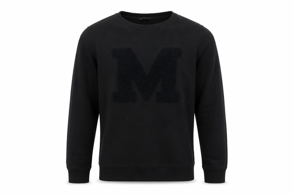 Moss Copenhagen Men's Black M Logo Cotton Sweatshirt Size M