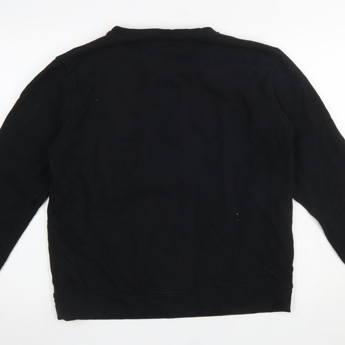 Moss Copenhagen Men's Black M Logo Cotton Sweatshirt Size M