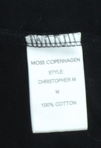 Moss Copenhagen Men's Black M Logo Cotton Sweatshirt Size M