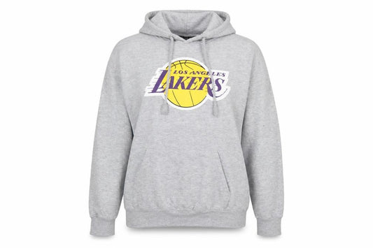 Front view of Outerstuff Women Grey Los Angeles Lakers Hoodie M Basketball Style